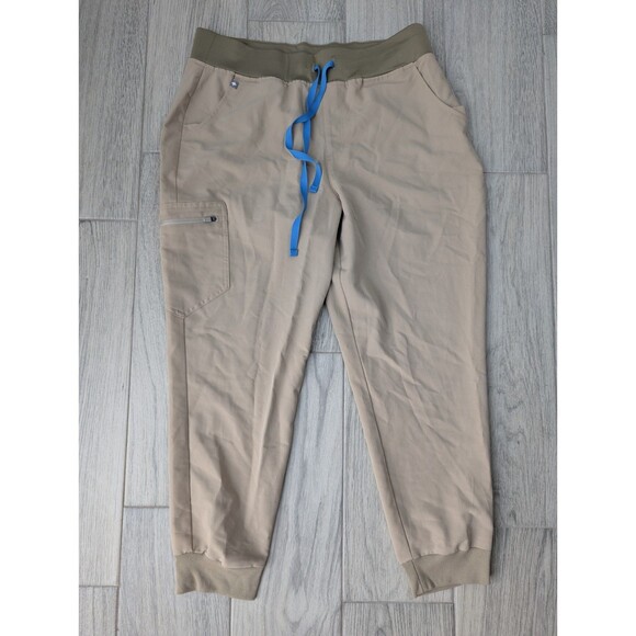 Figs Zamora High Waist Joggers with Bright Blue Drawstring - Picture 1 of 8